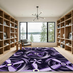 Purple Fan Blades Repeating Layout Rug