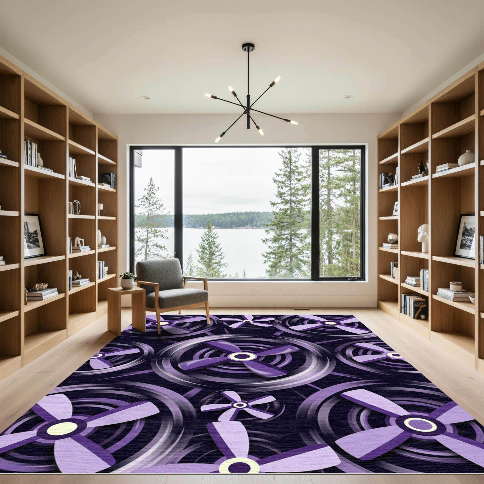 Purple Fan Blades Repeating Layout Rug