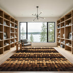 Rich Woven Earth Tones Geometric Rug