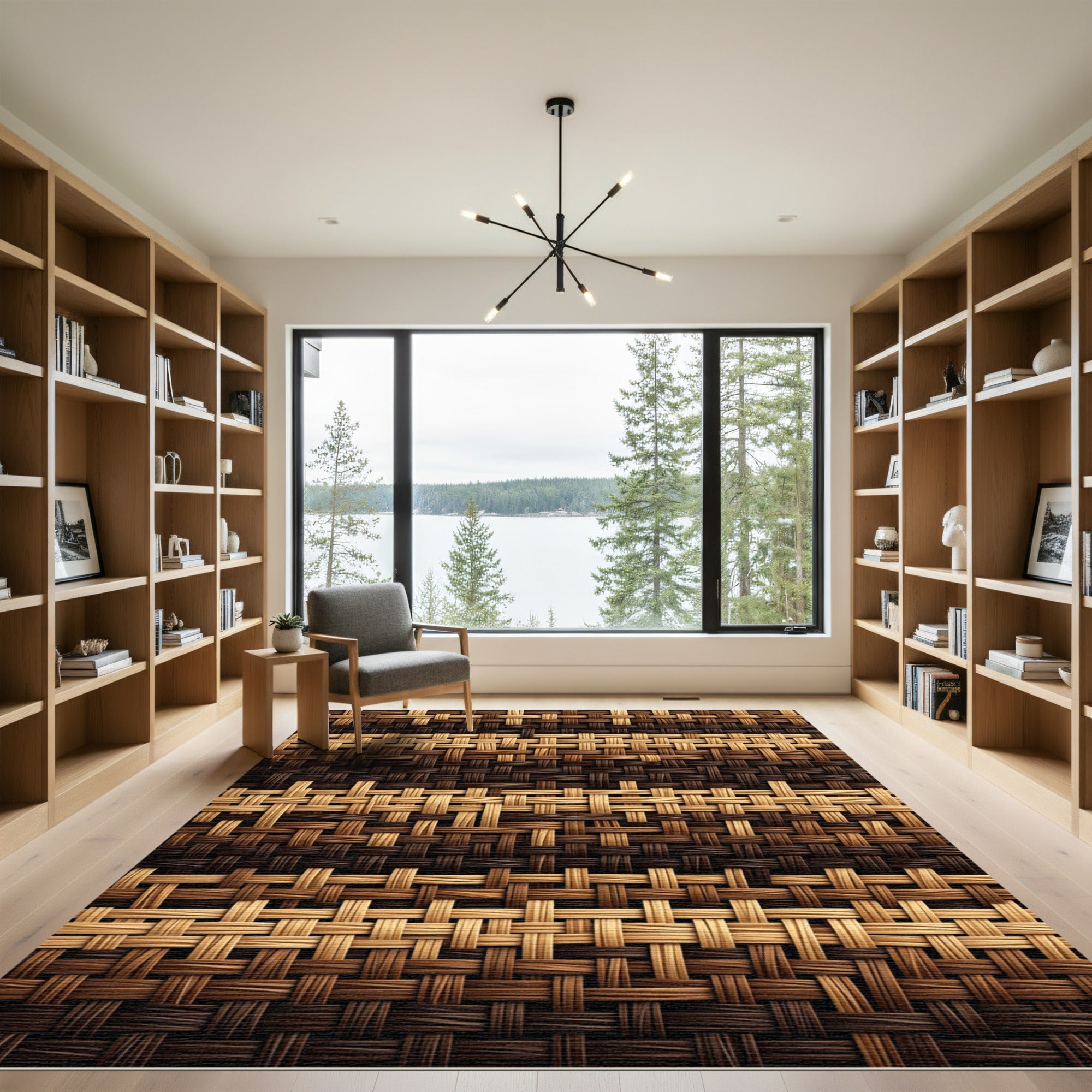 Rich Woven Earth Tones Geometric Rug