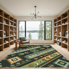 Rustic Arrows Diamond Medallion Design Rug