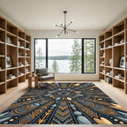 Earthy Sunburst Geometric Tribal Jewel Rug