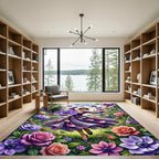 Whimsical Purple Floral Dancer Garden Rug