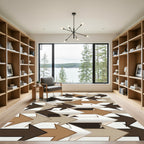 Brown White Arrow Directional Composition Rug