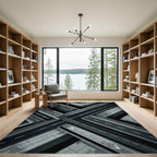 Monochrome Urban Intersection Abstract Roadway Rug