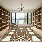 Ornate Arched Lattice Geometric Square Rug