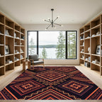 Geometric Amber Sunset Diamond Art Rug