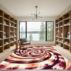 Crimson Orange Tie Dye Swirl Rug
