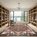 Blushing Pink Floral Petal Mandala Rug
