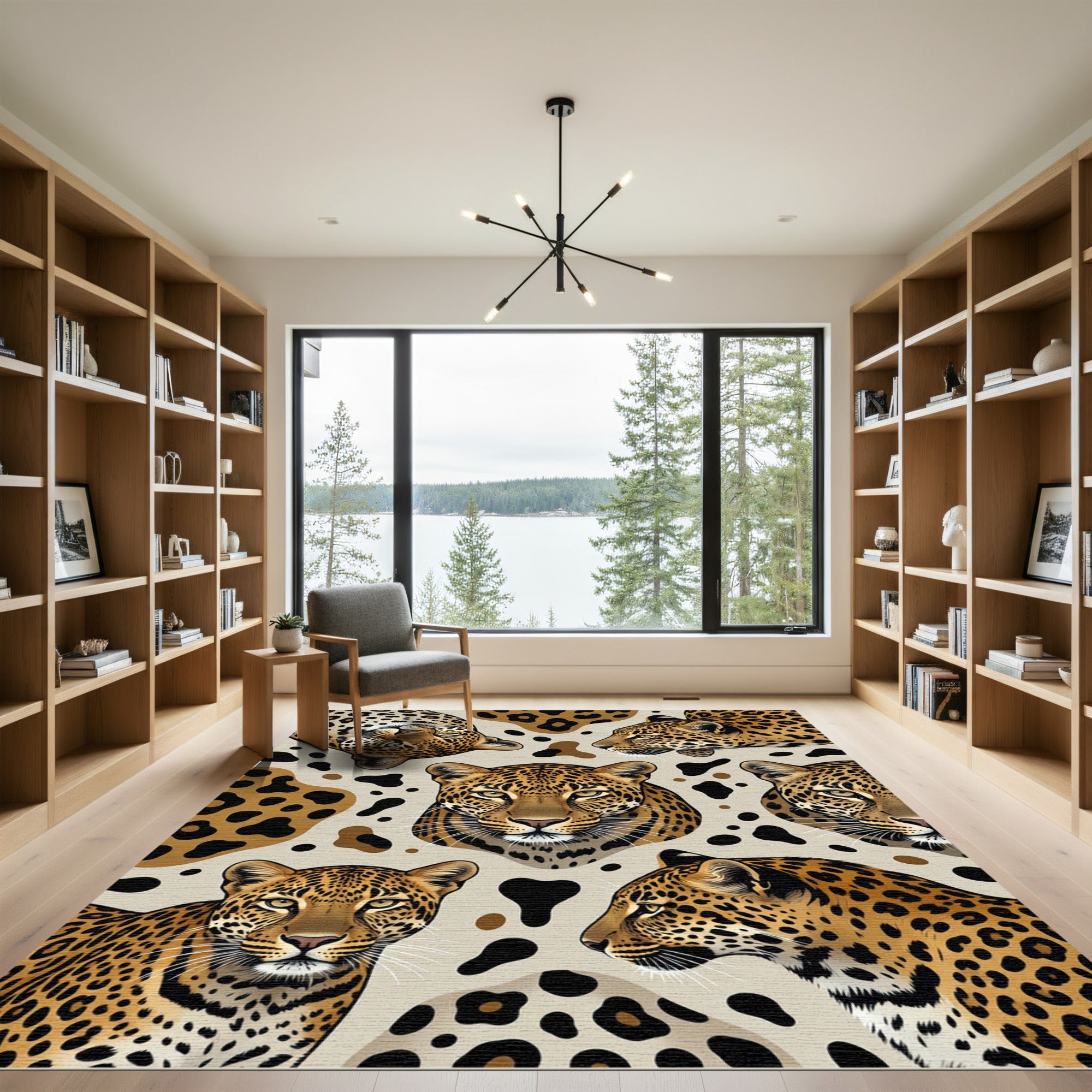 Safari Leopard Spot Animal Face Rug