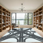 Abstract Gray Architectural Highway Intersection Rug