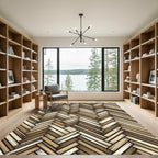 Earthy Tone Woven Herringbone Rug