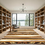 Earthy Geometric Stripe Textured Rug