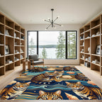 Tiger Ocean Wave Seashell Composition Rug