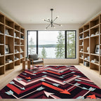 Geometric Chevron Arrow Crimson Rug