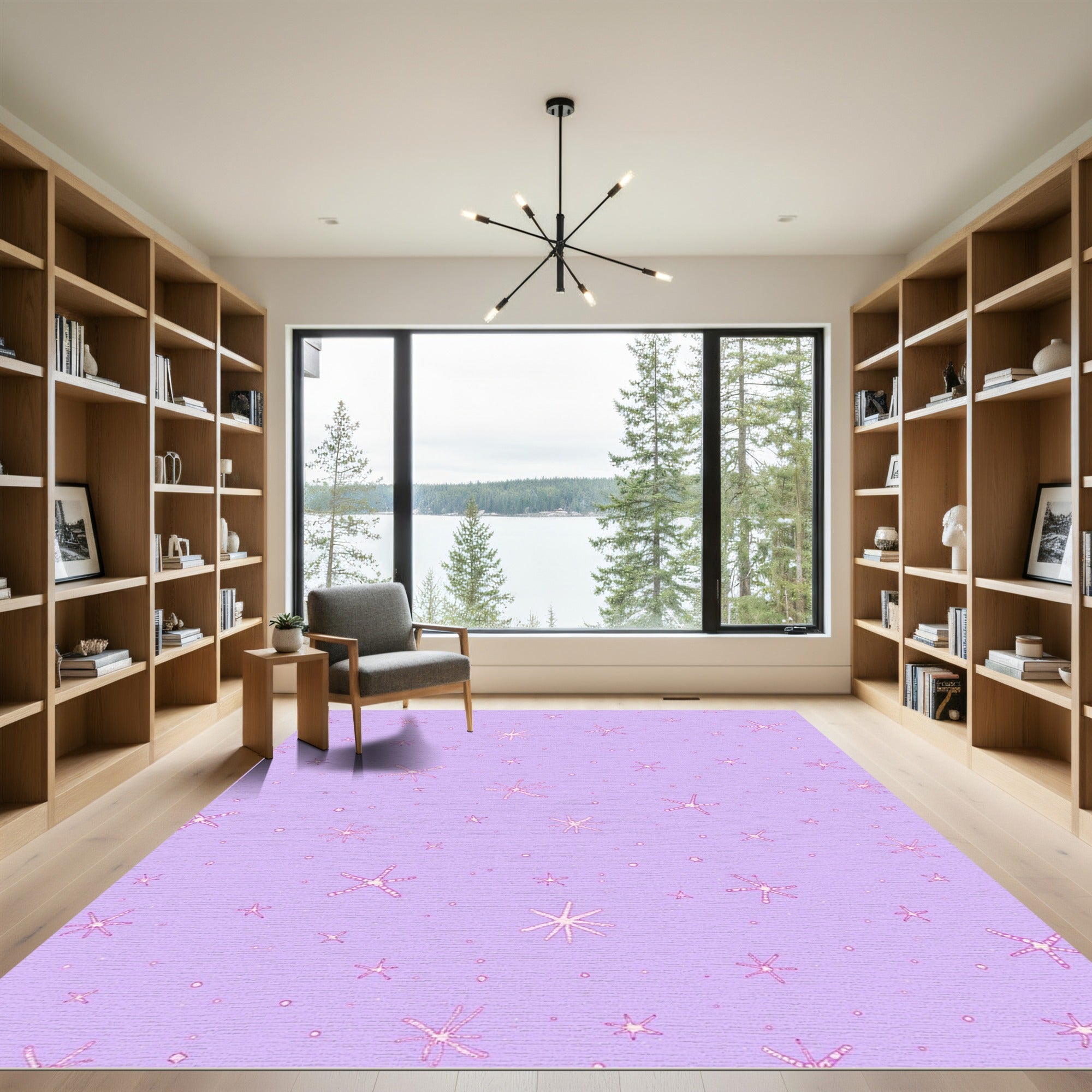 Lavender Starfish Scatter Rug