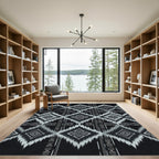 Monochrome Diamond Ethnic Geometric Rug