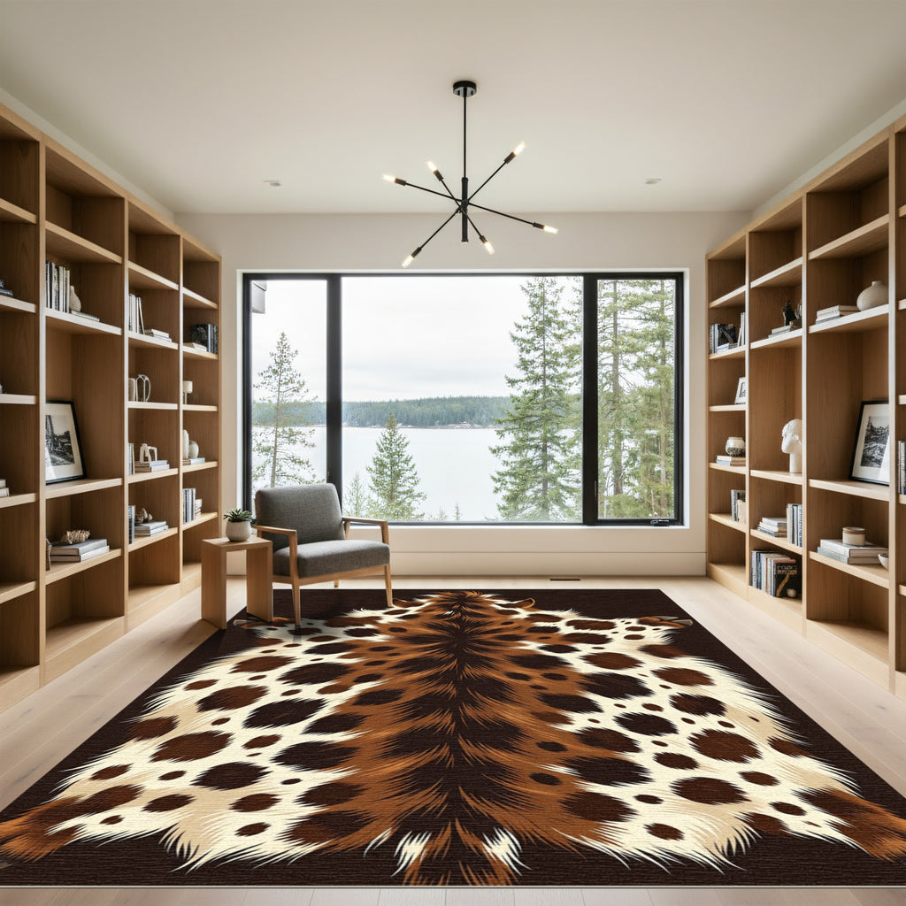 Faux Leopard Hide Spotted Animal Pelt Rug