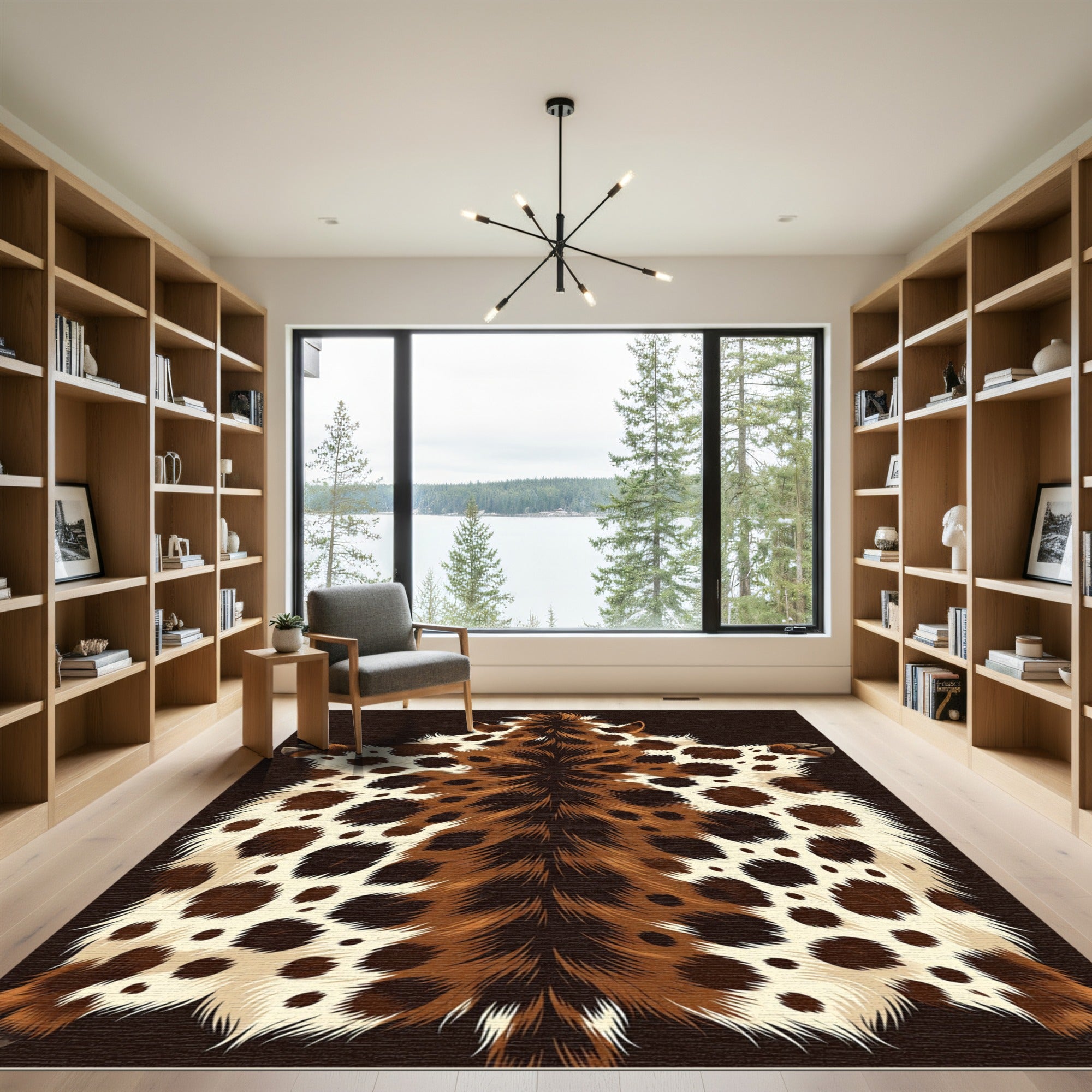 Faux Leopard Hide Spotted Animal Pelt Rug