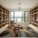 Abstract Burned Metal Starburst Rug