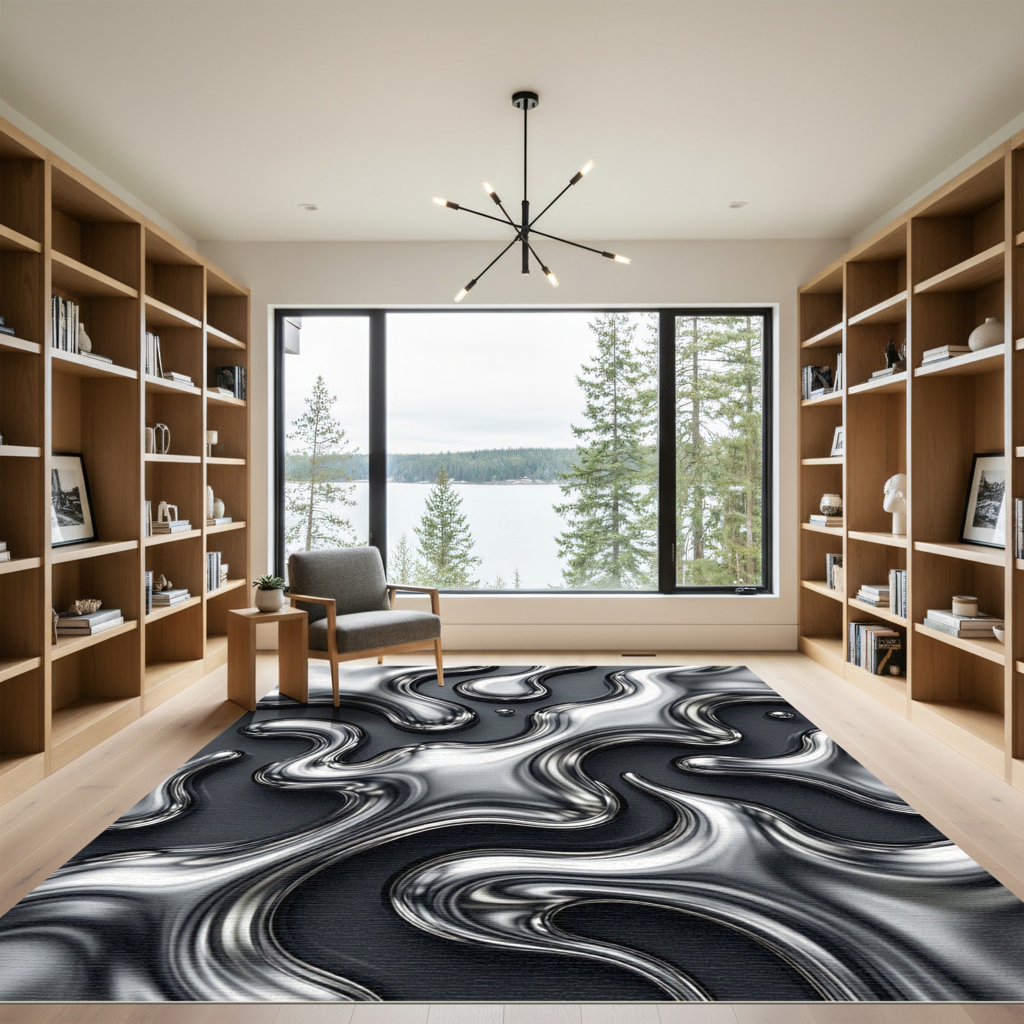 Liquid Chrome Organic Flow Rug