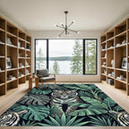 Tropical Tiger Jungle Leaf Rug