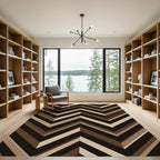 Geometric Chevron Earthy Brown Layers Rug