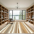 Minimalist Earth Tone Abstract Linear Rug