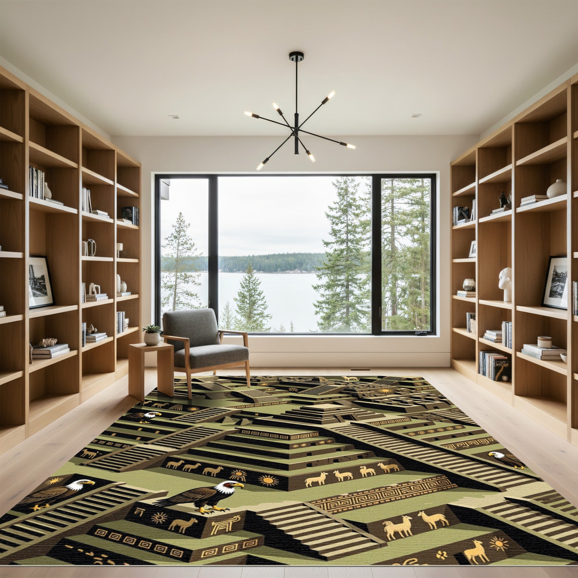 Ancient City Isometric Geometric Reptile Rug