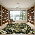 Coiled Green Serpent Scales Reptilian Rug