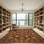 Amber Paisley Ornate Floral Scroll Rug