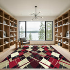 Crimson Diamond Plaid Overlay Rug