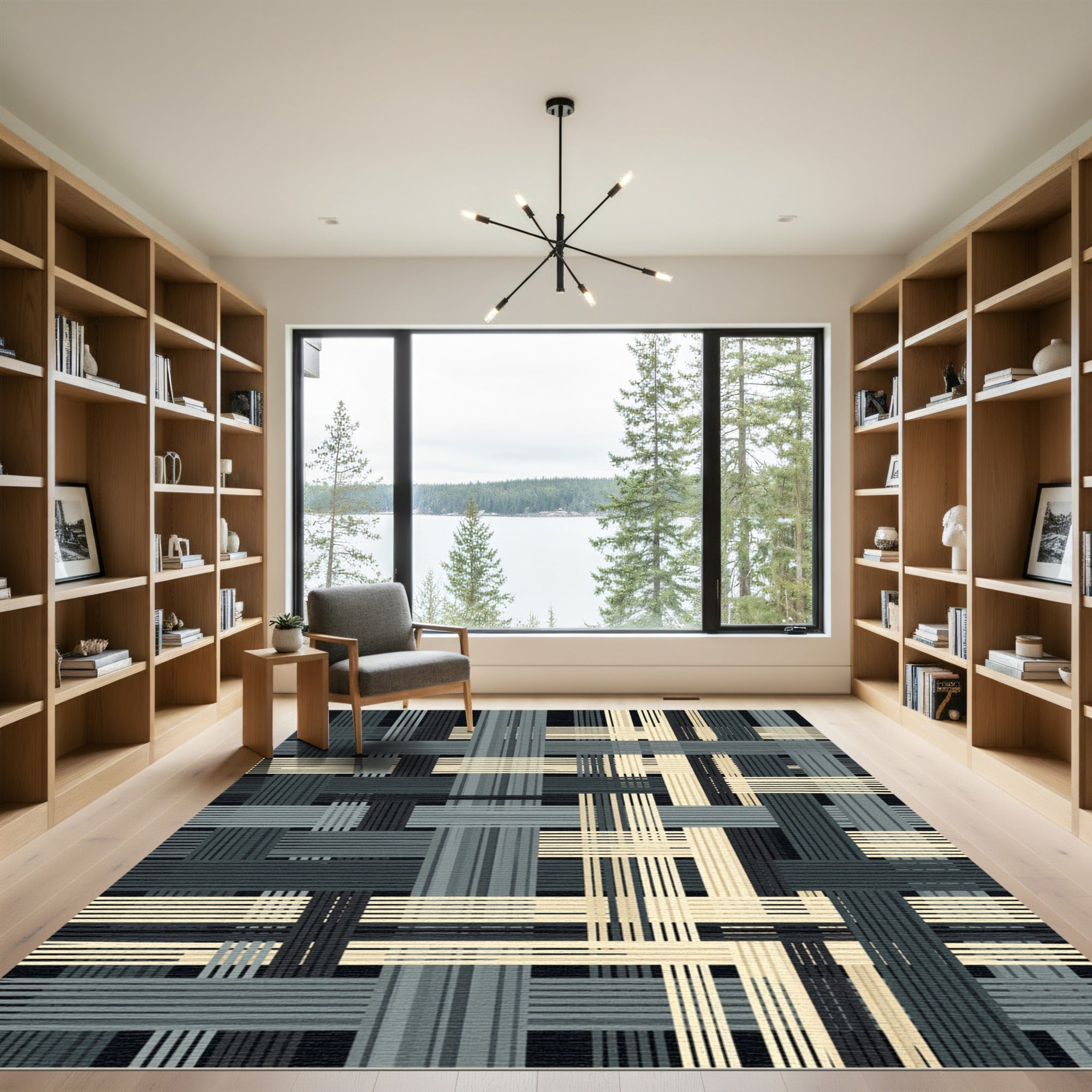 Woven Stripes Modern Composition Rug