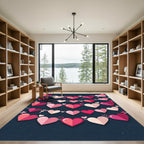 Pink Heart Garland Collage Rug