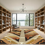 Geometric Terracotta Staircase Ascent Rug