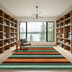 Earthy Sunset Striped Horizon Texture Rug