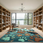 Whimsical Nautical Bear Paw Harbor Rug