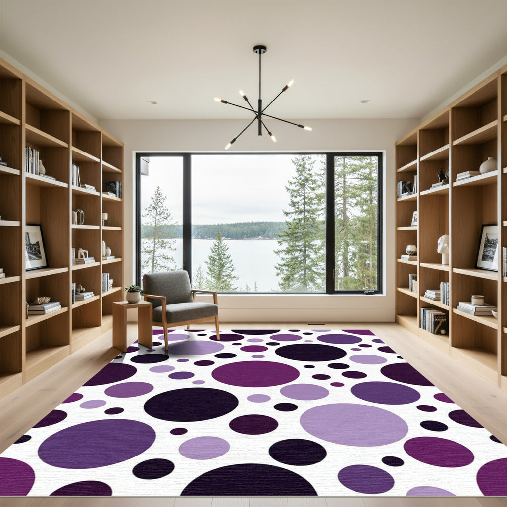 Purple Polka Dot Scatter Rug