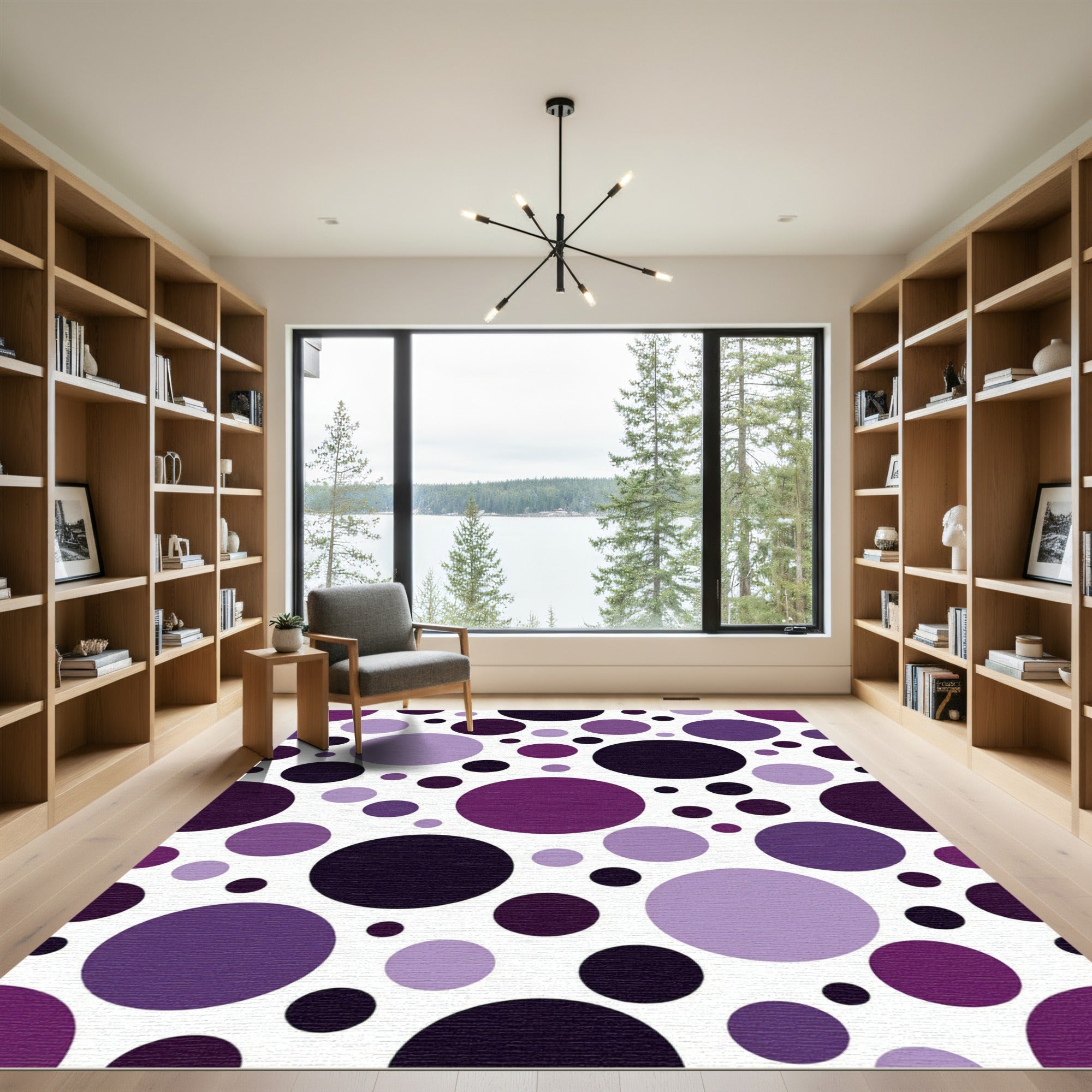 Purple Polka Dot Scatter Rug