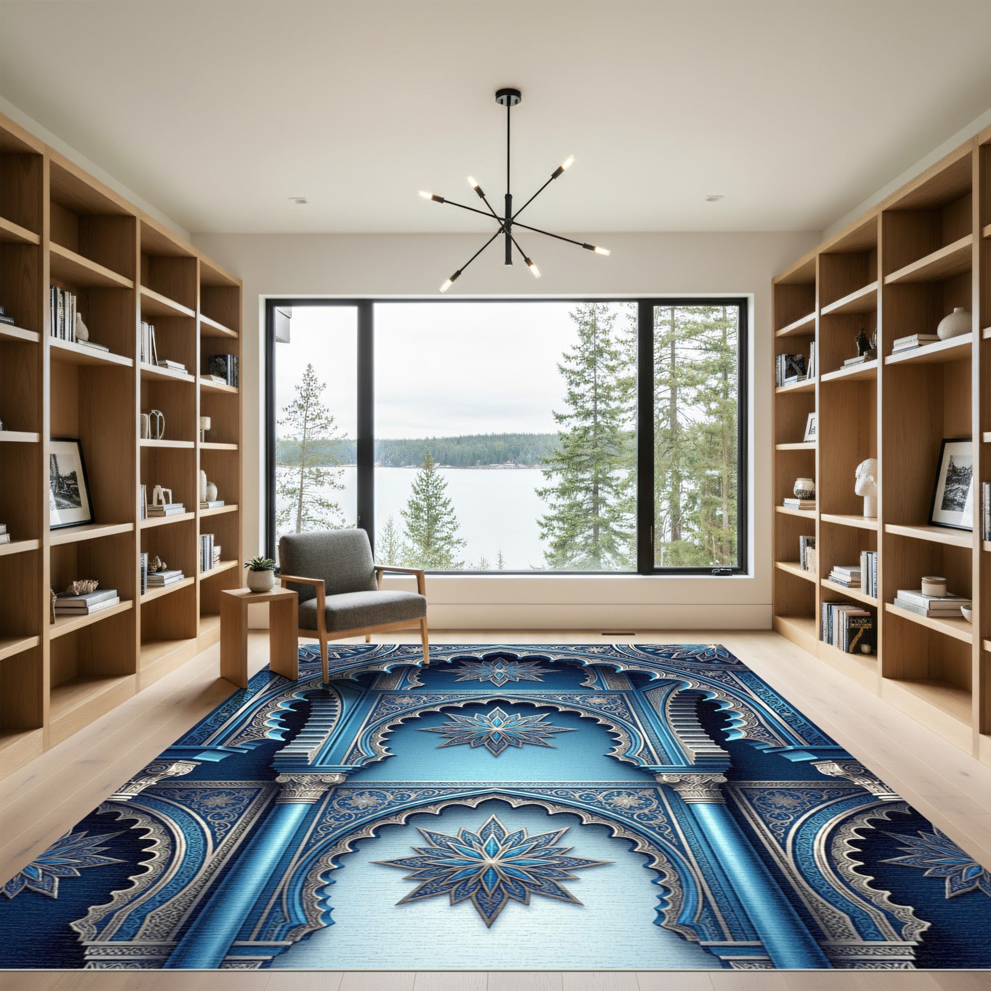 Blue Golden Star Archway Grandeur Rug