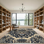 Leopard Face Mandalas in Earthy Tones Rug