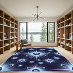 Vibrant Blue Cosmic Starburst Rug