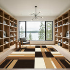 Earthy Tone Geometric Block Rug