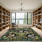 Whimsical Forest Mice and Wildflower Meadow Rug