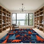 Midnight Forest Bear Woodland Tapestry Rug