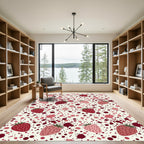 Pink Strawberry Splatter Scattered Rug