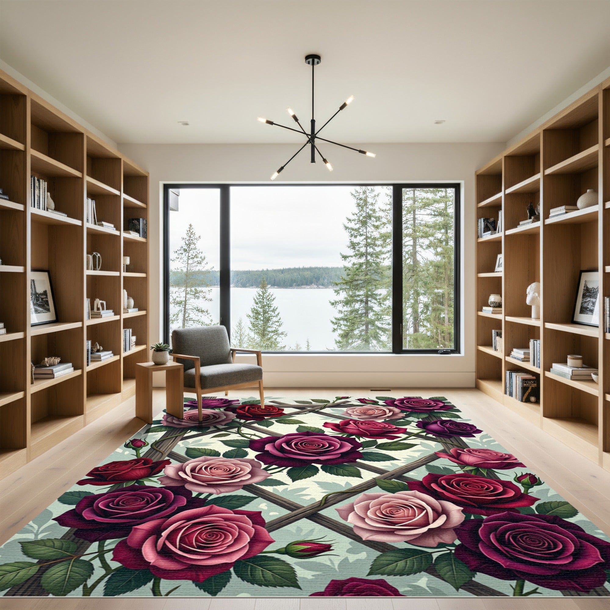 Crimson And Rose Garden Trellis Rug