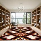 Earthy Southwestern Geometric Diamond Aztec Rug