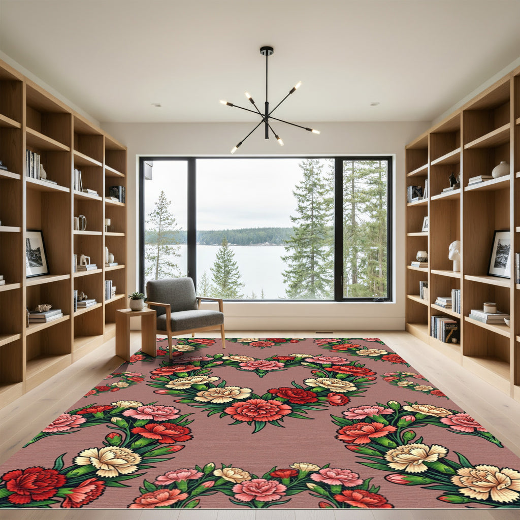 Heartshaped Laurel Garland Floral Rug