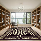 Gold Greek Key Maze Rug